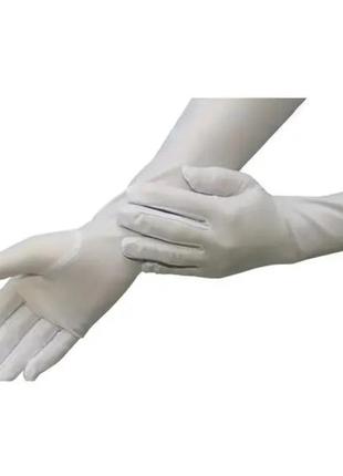 Длинные перчатки белые1 фото