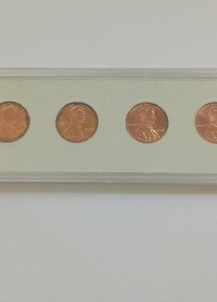 Сша набор цветных монет 1 цент линкольн 2009 год4 фото