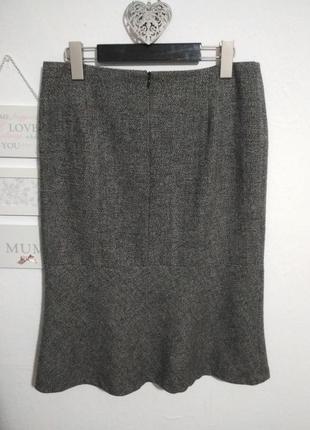 Роскошная фирменная шерстяная меланж теплая юбка миди годе супер качество! inwear6 фото