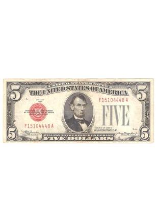 Купюра 5 долларов сша 1928 год2 фото