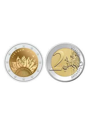 Монета разом з україною 2 євро литва 2023 у капсулі