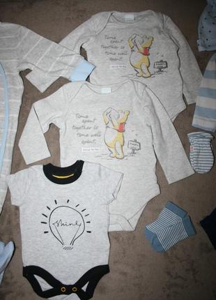 Пакет фірмових речей на новонародженого хлопчика 0-3міс.(14ед.)5 фото
