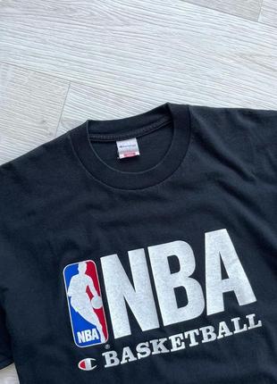 Винтажная футболка champion nba basketball printed vintage 90's t-shirt black2 фото