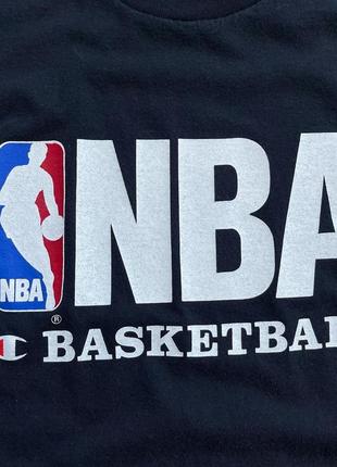 Винтажная футболка champion nba basketball printed vintage 90's t-shirt black4 фото