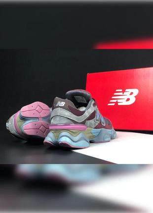 Мужские демисезонные кроссовки  new balance 9060 бордовые с  голубым5 фото