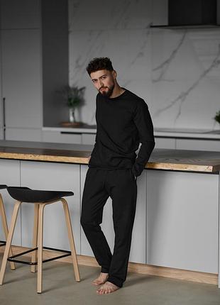 Штаны мужские прямые для дома cotton basic черные