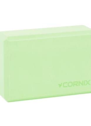 Блок для йоги cornix eva 22.8 x 15.2 x 7.6 см xr-0103 green