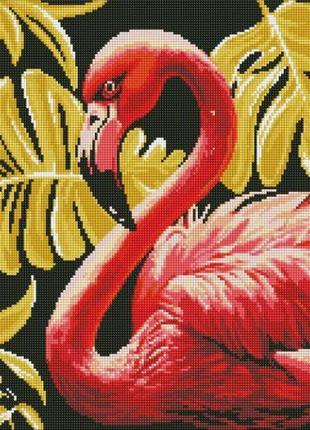 Алмазная мозаика "утонченный фламинго" 40х50 см
