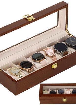 Скринька (органайзер) для зберігання годинників springos 31.5 x 11 x 8 см ha1068