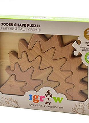 Деревянный пазл - конструктор в рамке "ежик"