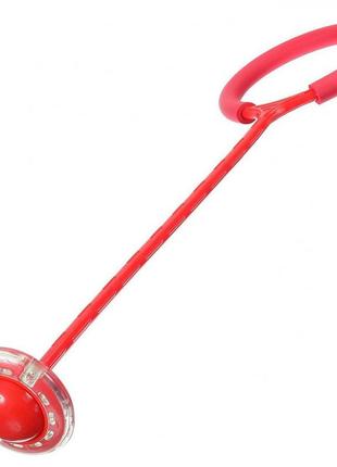 Скакалка з колесом на одну ногу sr19001 62 см світиться (red)1 фото