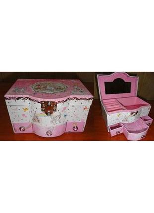 Уцінка шкатулка дерев'яна з дзеркалом і висувними шухлядами bt-c-014