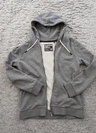 Худи на замке superdry, size l/xl, плечи 42 подпахвы 50 рукав 60 длина 65