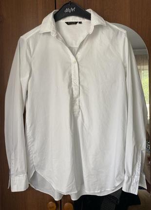 Белая рубашка massimo dutti, базовая рубашка брендовая, блуза рубашка оригинал6 фото