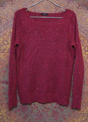 Яркий розовый свитер джемпер с цветными вкраплениями1 фото