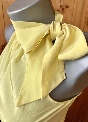 Шёлковая блуза лимонная miss selfridge бант4 фото
