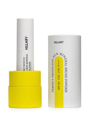 Сонцезахисна мінеральна пудра прозора з spf 30+ hillary perfect protection sun mineral brush powder sheer2 фото