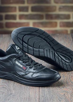 Шкіряні кросівки чоловічі чорного кольору у стилі Womens reebok, мужские кроссаовки натуральная кожа