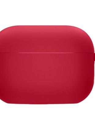 Силіконовий футляр з мікрофіброю для навушників airpods 3 (червоний / rose red)