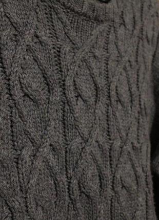 Теплый мужской свитер с косами5 фото