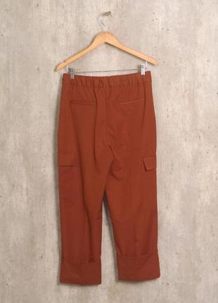 Штани штани карго висока талія з накладними кишенями і вилогами від zara6 фото