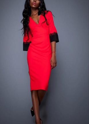 Облягаюче плаття міді, рукави мереживо