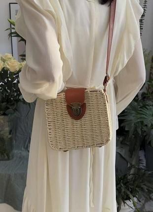 Плетена соломʼяна сумка 👜1 фото
