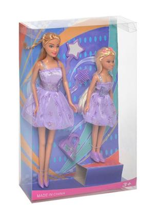 Игровой набор кукла с дочерью defa 8126 с аксессуарами фиолетовый