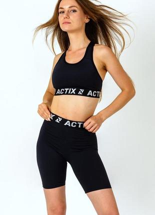 Велосипедки жіночі (облягаючі шорти, трекі) actix athletic short tracks, чорні xxs3 фото