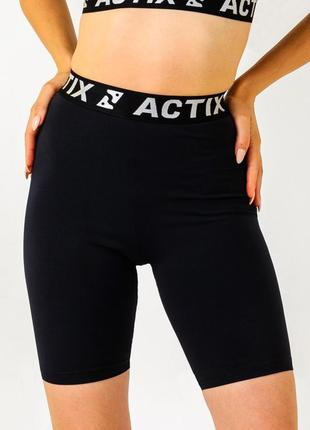 Велосипедки женские (облегающие шорты, трэки) actix athletic short tracks, чёрные xxs1 фото