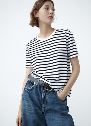 Футболка в смужку zara, нова колекція, розмір s