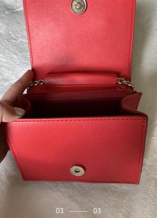 Трендова міні сумочка moschino,натуральна шкіра і замш,сумка шкіряна,червона3 фото