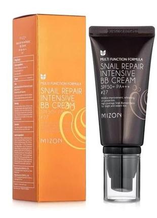 Bb-крем для обличчя mizon snail repair intensive bb cream spf50+ pa +++ з муцином равлика, тон 272 фото