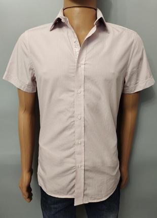 Стильная летняя мужская рубашка slim fit devred, франция, р.xs/s2 фото