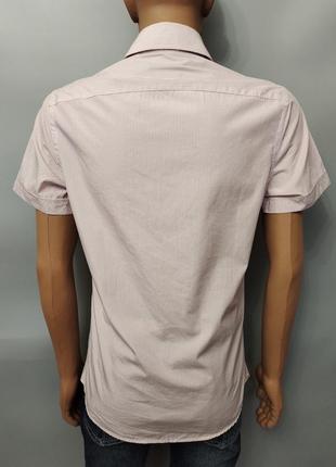 Стильная летняя мужская рубашка slim fit devred, франция, р.xs/s8 фото