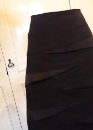 Дизайнерская юбка-карандаш черного цвета3 фото