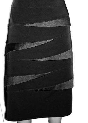 Дизайнерская юбка-карандаш черного цвета4 фото