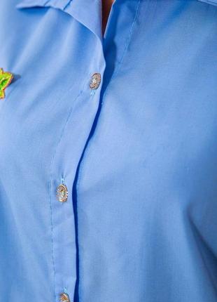 Женская рубашка без рукавов, голубого цвета с вышивкой, 172r2055 фото
