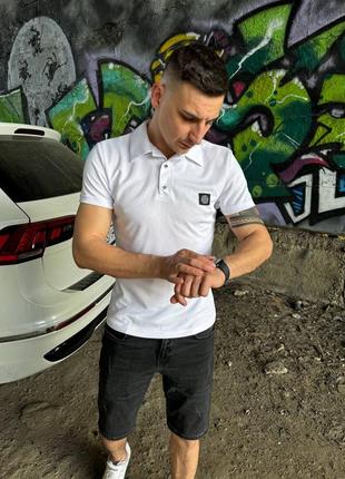 Футболка - поло stone island 👍цвет черный, белый, синий