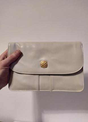 Белая сумка клатч дизайнерская на длинной ручке через плечо