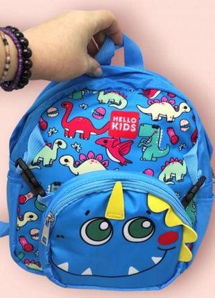 Дитячий рюкзак "динозаврики", блакитний3 фото