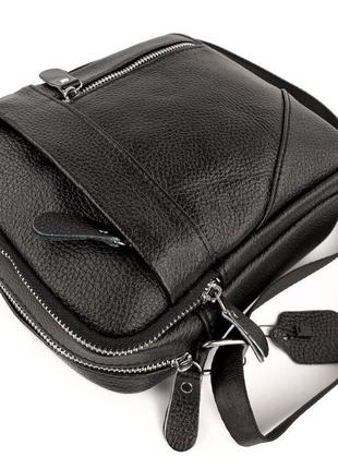 Классическая мужская кожаная сумка через плечо tiding bag m38-10131a черная8 фото