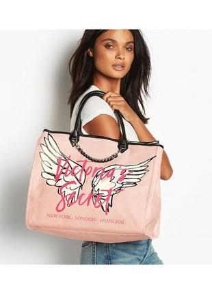 Большая дорожная, пляжная сумка шоппер victoria’s secret angel city2 фото