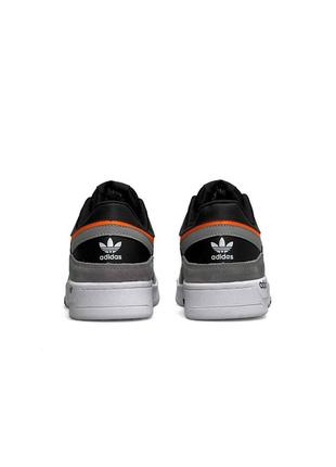 Мужские демисезонные кроссовки в стиле adidas drop step black grey orange адидас дроп степ черные с оранжевым эко-кожа весна-осень4 фото