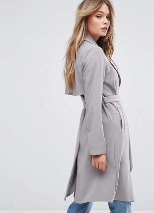 Пальто кардиган new look серый на запах минимализм базовый