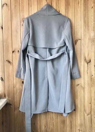 Пальто кардиган new look серый на запах минимализм базовый6 фото