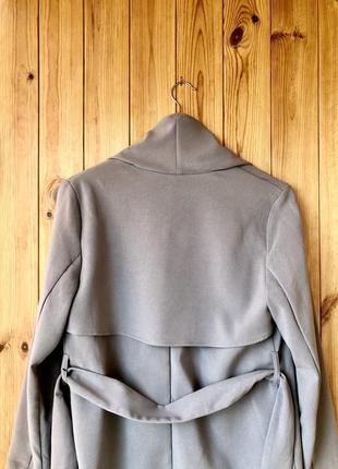 Пальто кардиган new look серый на запах минимализм базовый9 фото