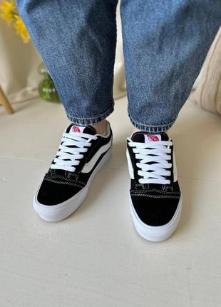 Кеди vans knu skool black white platform6 фото