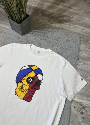 Оригінальна, білосніжна футболка від бренду “converse”2 фото