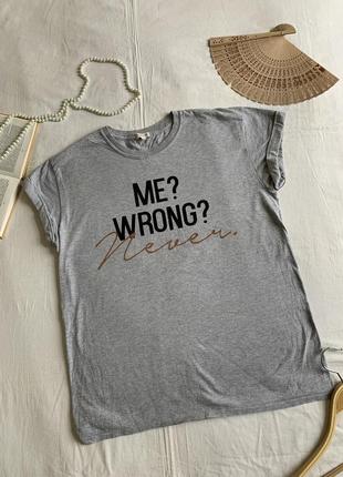 Фирменная серая футболка из натурального хлопка (размер 40-42)